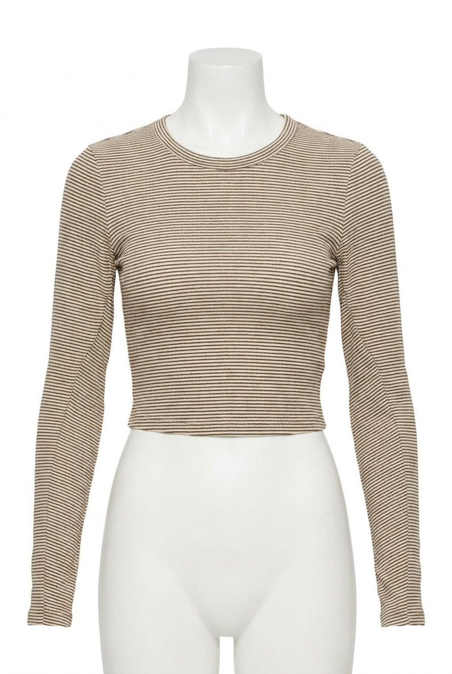 NEW LULULEMON hold tight cropped long sleeve in brown stripe